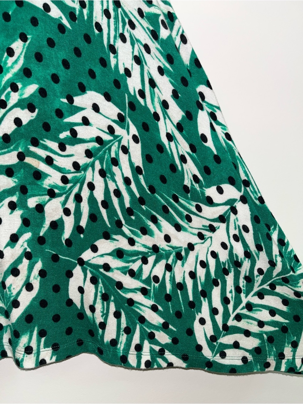 Maeve Anthropologie Caye Swing Midi Dress Sleeveless Green Palm Polka Dot M - Picture 8 of 12